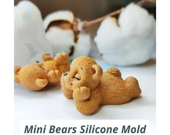 Mini orsi stampo in silicone stampo orso per realizzare decorazioni bento cake pops cupcake fondente cioccolato sapone candele portachiavi stampo in silicone alimentare