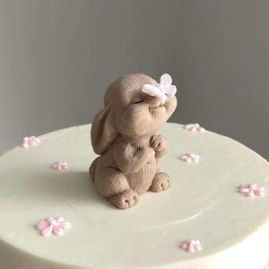 Baby 3D Cute Bunny Silicone Mold for Soap, Chocolate Fondant Candle For Baby First Birthday Cake Decorations Food Safe Moulds