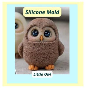 3D Little Owl Silicone Mold Mould for Soap Fondant Chocolate Resin DIY Candle Making | Owl Silicone Form