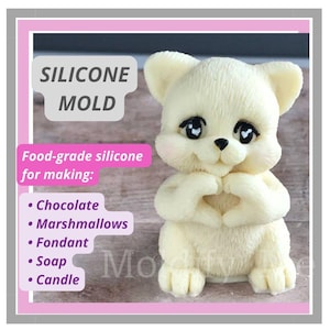 3D Cat Silicone Mold For Chocolate Cake Topper Weeding Handmade Soap Resin Candle Custom Silicone Molds Mould