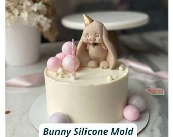3D Hase pustet die Kerze aus Silikonform für Schokolade Fondant Marshmallow Baby Erster Zweiter Geburtstag Cake Topper Dekorieren