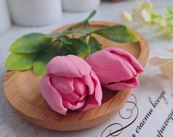 Stampo in silicone a forma di tulipano per cioccolato, fondente, marshmallow, sapone Zefir, stampo a forma di tulipano (2 fiori in uno stampo), stampo per fiori per alimenti