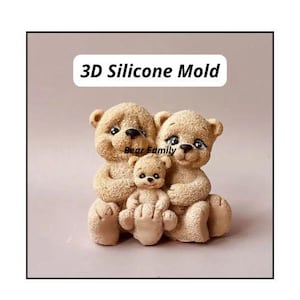 Silicone Mold Teddy Bear 3D Mould for Cake Decorating, Silicone Molds  for Fondant Chocolate,  Resin DIY Soap Candle Making