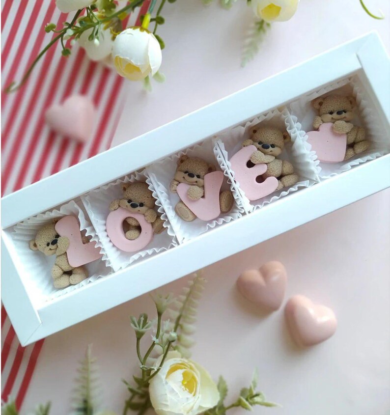 Mini Love Bears 2D Silicone Mold Bear Silicone Mould for Making Decor Bento Cake Pops Cupcake Fondant Chocolate Valentines Soap molds image 10