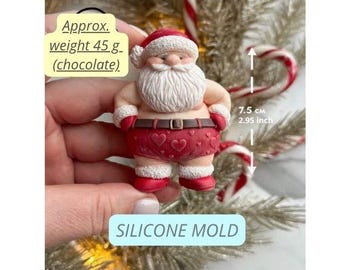Christmas Silicone Mold 2D Santa Claus Xmas Silicone Chocolate Candy DIY Soap Candle Squishy Resin Christmas Fondant Silicone Molds