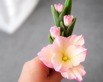 Silikonform für Gladiolenblüten, 7,6 cm große Blütenform, große Gladiolenknospenform für Zefir Zephur Marshmallow-Schokolade