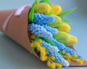 Muscari Silicone Mold, Grape Hyacinth Flower Mold, 2 Cavity Floral Mold for Marshmallow, Chocolate, Soap, Resin, Wax & Crafts