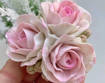 Rose Bud Trio Silicone Mold, Super Soft Flower Mold for Marshmallow Zephyr, Chocolate, Fondant, Floral Cake Decorating