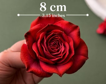 Stampo in silicone a forma di rosa grande, 8 cm / 3,15 pollici, stampo in silicone realistico per fiori, marshmallow, cioccolato, fondente, silicone morbido per alimenti.