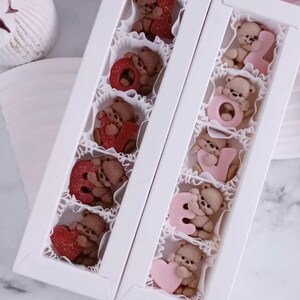 Mini Love Bears 2D Silicone Mold Bear Silicone Mould for Making Decor Bento Cake Pops Cupcake Fondant Chocolate Valentines Soap molds image 7