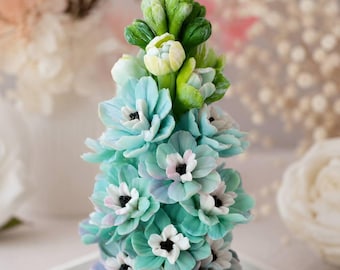 Extra große Silikonform für Blüten (13,5 cm), XL-Form für realistische Ritterspornblüten zur Herstellung von Schokolade, Marshmallows, Fondant, Seife und Kerzen