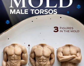 3D Muscular Body Mold | Male Torso Silicone Mold for Chocolate, Fondant, Marshmallow, Soap, Wax, Resin | Food Grade Mold