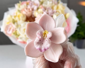 3D Large Orchid Flower Silicone Mold - Russian Silicone Flower Molds Mold for Chocolate Marshmallows Making Edible Flowers Молд Для Зефира