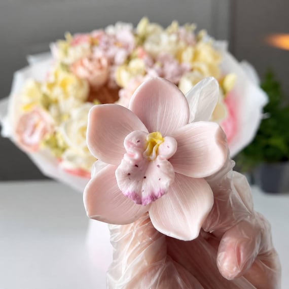 3D Large Orchid Flower Silicone Mold - Russian Silicone Flower Molds Mold for Chocolate Marshmallows Making Edible Flowers Молд Для Зефира