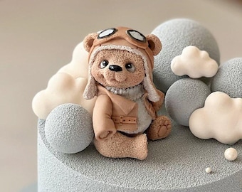 MIYAHOUSE Moldes De Silicona Para Fondant De Oso De Silicona Para Baby Shower, Decoración De Pasteles, Pasta De Goma, Caramelo De Chocolate, Arcilla Polimérica, Juego De 5