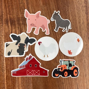 7er Pack Niedliche Bauernhof Aufkleber