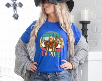 Lustiges Da Pope T-Shirt: Chicago Hotdog, Retro katholisches Humor Geschenk