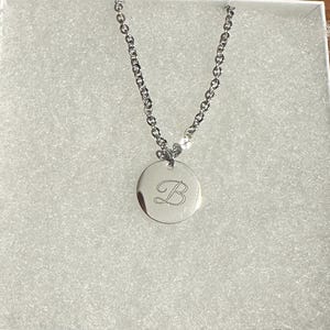 Initial Pendant Necklace Laser Engraved Fully Customizable Anniversary, Valentines day gift, Birthday, Date