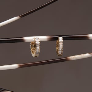 Stone Pave Hoop Earrings - 14k Luminonus Halo Earrings -Solid Gold Earrings ,Special Day Gifts  Endless Stone Pave Jewelry ,Stackable Charms