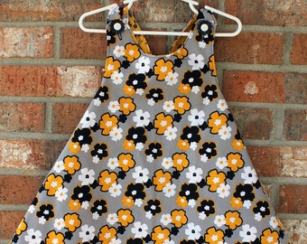 Black White Yellow and Grey Floral and Bird Girl's Tunis Size 3T/4T Ready To Ship