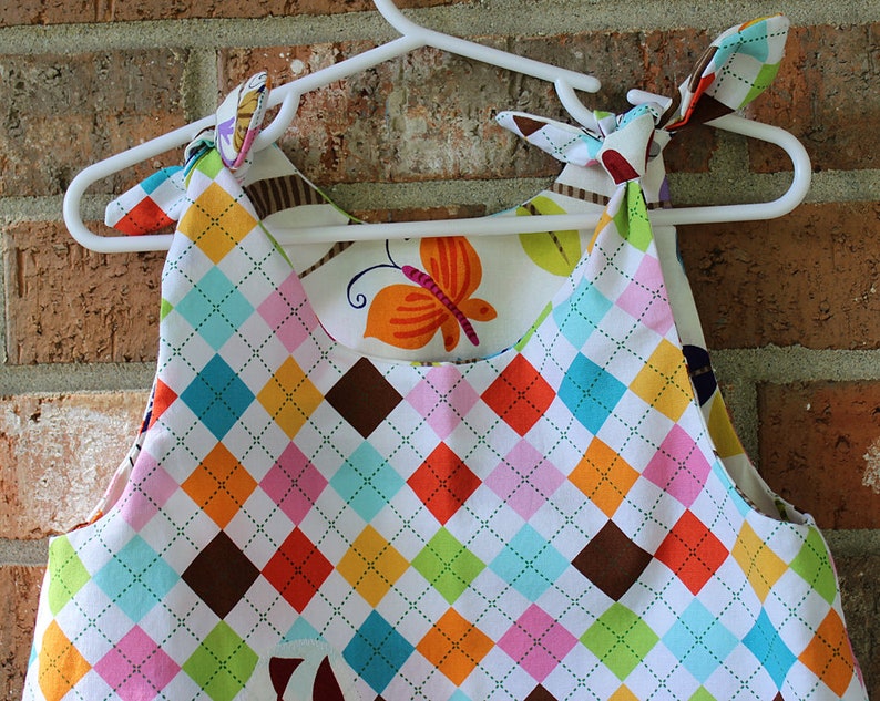 Bird Wildlife Zoo Lion Animal Reversible Argyle Girl/'s Toddler Dress Size 4T Ready to Ship