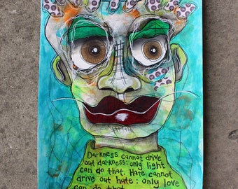 Imperfectly Perfect Faces Mixed Media Painting Inspired by Martin Luther King Jr. Quote