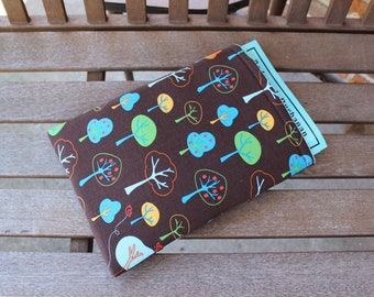 Brown and Turquoise Tree Themed Fully Lined Large 9x12 inch Padded Foam Book Sleeve Tablet Case