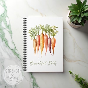 Beautiful Roots Spiral Notebook | Gardening Journal, Garden Notebook, Vegetable-themed Stationery, Gift for Gardeners, Farmhouse Decor