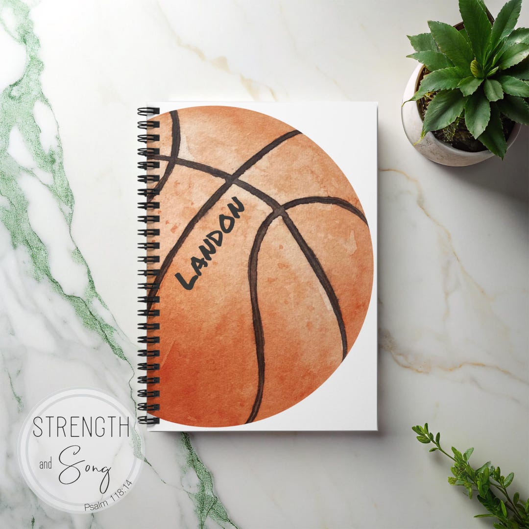 Basketball Spiral Notebook Personalized - Custom Journal, 118 Ruled ...