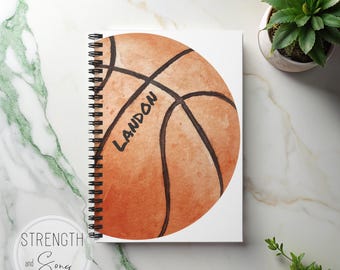 Basketball Spiralblock, personalisiert - Custom Journal, 118 linierte Seiten (59 Blatt), Dokumententasche, kompakte Größe: 6 "x 8"