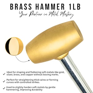 Brass Hammer 1lb Jewelry Golden Hammer Brass head Hammer