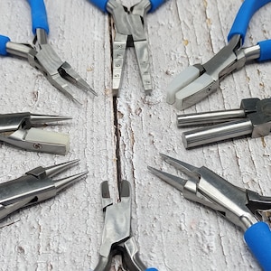 Jewelry Making Pliers Set: Alloy Steel Wire Working Pliers with Blue Grips