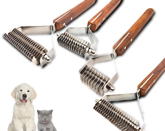 Strumento per la rimozione dei nodi Coat King: rastrello per la toelettatura di cani e gatti in acciaio inossidabile