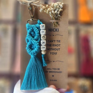 Cadeau de mariage personnalisé pour demoiselles d'honneur, proposition de mariage personnalisée pour demoiselle d'honneur, propositions de demoiselle d'honneur, cadeaux demoiselle d'honneur, porte-clés prénom
