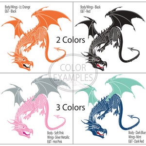 Dragon vinyl wall decal 2 or 3 colors image 7