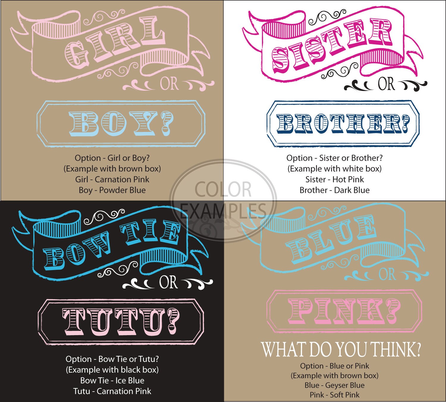 Gender Reveal Party Balloon Box Chalkboard Art Vinyl Sticker - Etsy