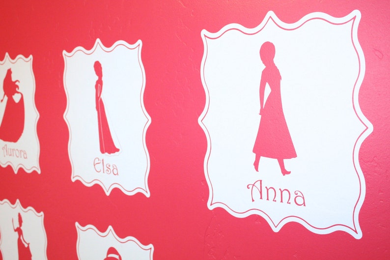 Disney Princess Vinyl Wall Decals Etsy