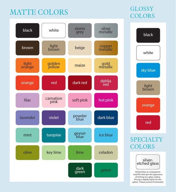 Vinyl Color Samples | Etsy