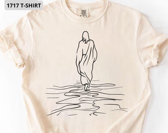 Jesus Walking on Water Shirt, Faith Based Christian T-Shirt, Comfort Colors Believer Tee, Trendy Religious Gift, Christian Loungewear