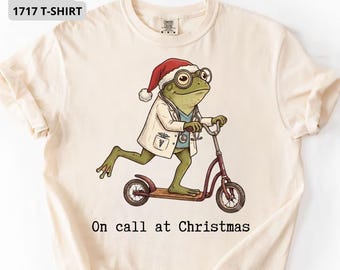 On Call at Christmas Doctor Shirt, Funny Residency Comfort Colors T-Shirt for New Doctor, Med School Grad Tee