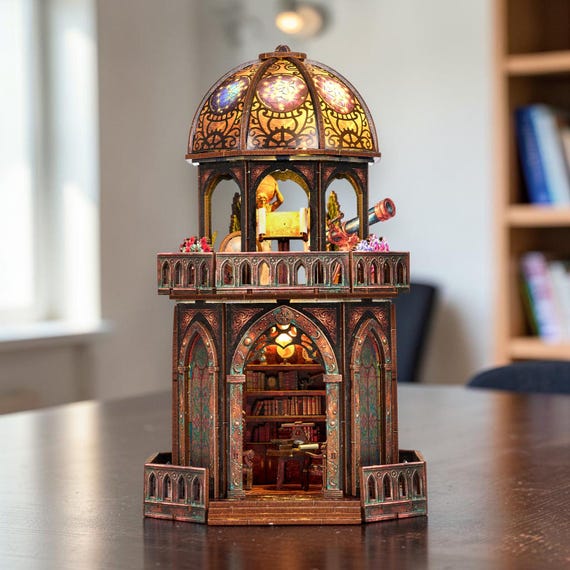 Rolife Magic Observatory DIY Miniature Kit, 3D Wooden Puzzle