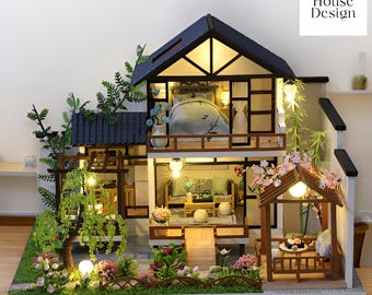 DIY 和風ドールハウス ミニチュアキット 1:24 - 伝統的な家 ミニ