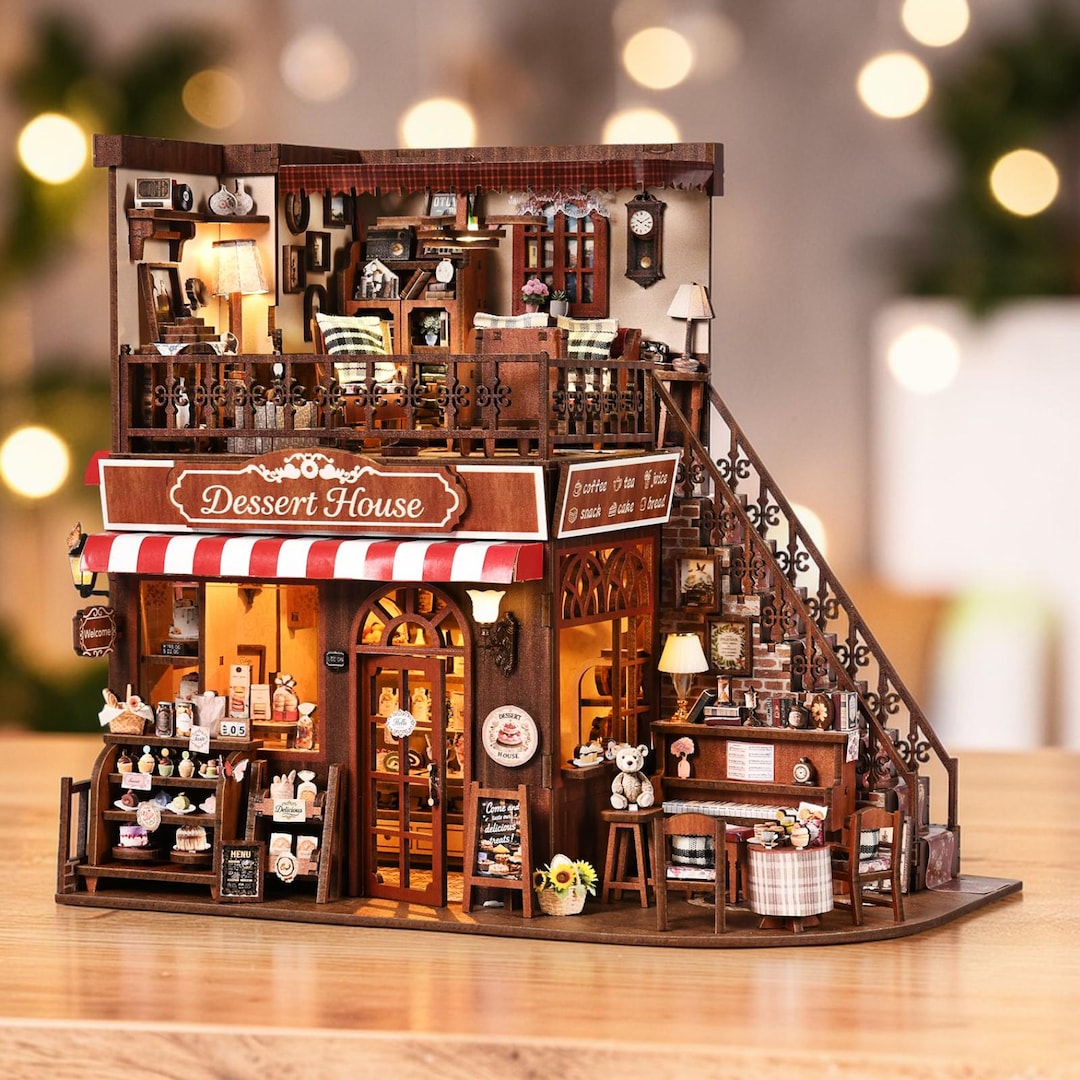 Dessert House Book Nook Kit, Rolife Style DIY 3D Wooden Puzzle