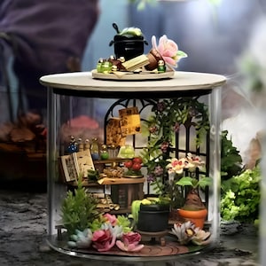 Miniature Magic Garden DIY Kit – Miniatur Haus Kits für Mini Puppenhäuser Gärten Geschenk für Handwerk Liebhaber Miniature World Diorama Regal Einsatz