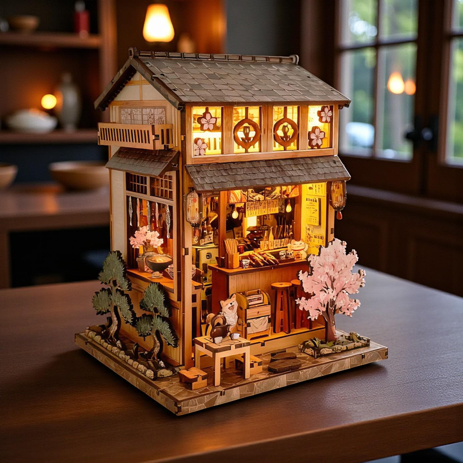 DIY Japanese Izakaya Book Nook Kit, 3D Wooden Puzzle With LED
