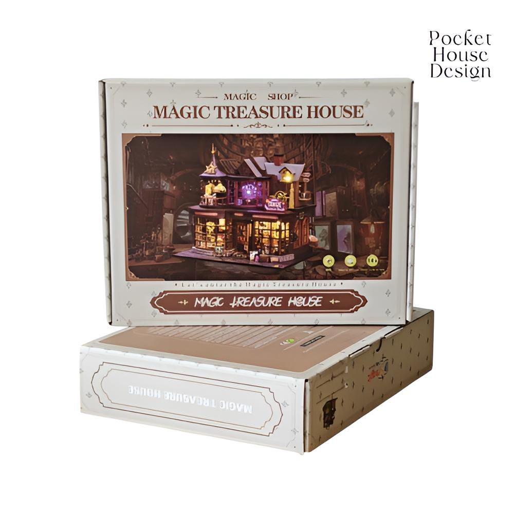Maison De Poupée Magique DIY Miniature - Puzzle Château Avec Meubles Et Lumières LED, Cadeau Créatif Pour Enfants Et Ados