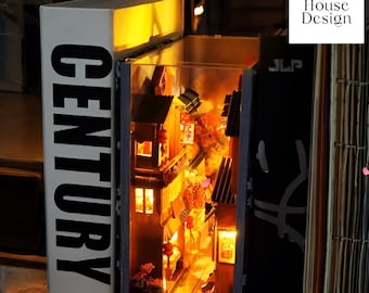 DIY Japanese Sakura Alley Book Nook Kit: Miniature Town Decor