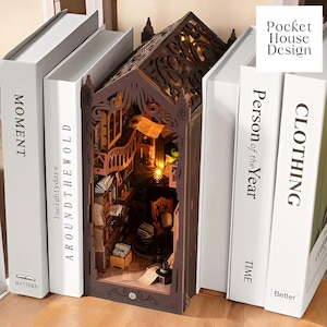Magische Bibliothek Buch Nook DIY Kit: 3D Holz Puzzle Bücherregal Einsatz