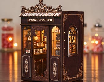 Rolife Sweet Chapter Pastry Shop Kit, DIY Miniature House, 3D Wooden Puzzle, Bakery Model, Café Decor, Gift for Bakers