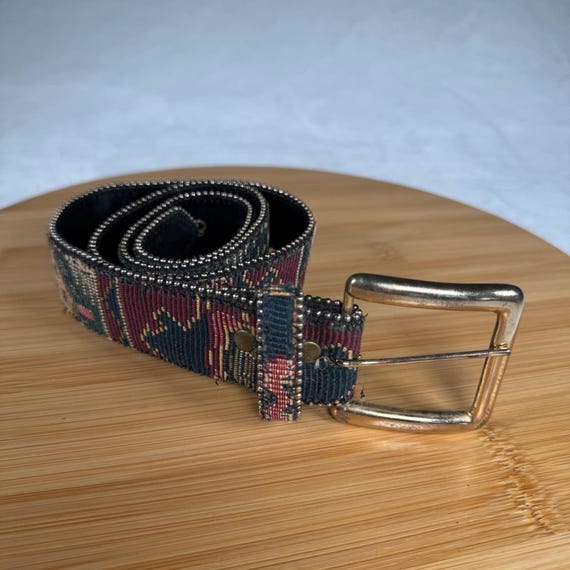 Vintage Absolutely Fresh Woven Tapestry Belt Womens Gold  display picture 1